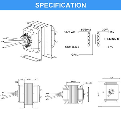 Doorbell Transformer, 16v 30va Compatible with Ring Video Doorbell Pro