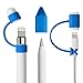 Fintie 3 Pieces Silicone Bundle Compatible with Apple Pencil 1st Generation, Soft Protective Cover Accessories Pencil Cap Holder with Nib Cover, Cable Adapter Tether, Blue