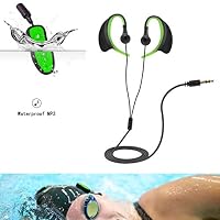 SVNA Waterproof MP3 Player 4 GB/8 GB Kit with FM Radio and Underwater Headphones for Swimming by Swimmer,Green,8GB