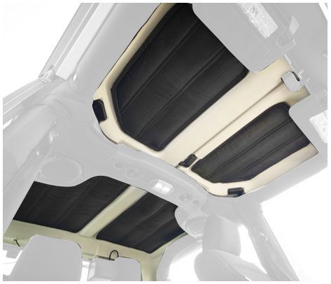 VSEK Black Hardtop Sound Deadener & Insulation - 4 piece for 2 Doors Jeep Wrangler JK 2012- 2015 - Thumbnail 2