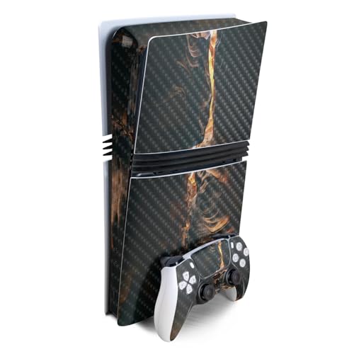 Carbon Fiber Gaming Skin Compatible with Sony PlayStation 5 PS5 Pro Bundle - Fi…