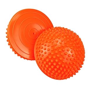 2PCS Hedgehog Balance Pods, Pimples Pilates Ball with Pump, Half Spiky Fitness Domes for Kids Adults Sports, Foot…