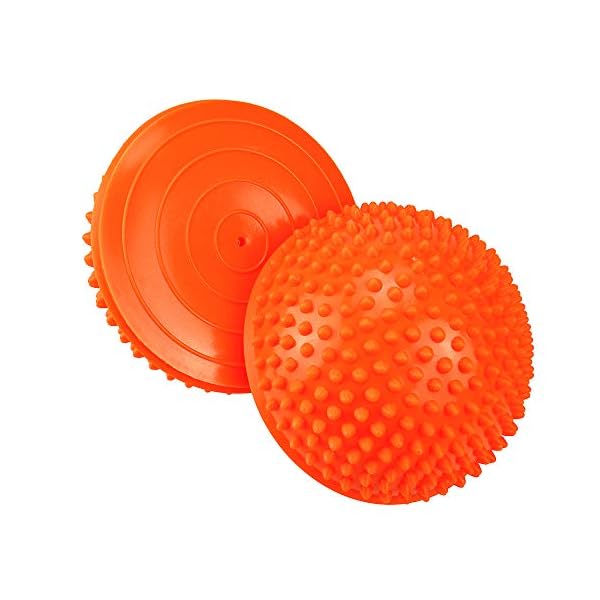 2PCS Hedgehog Balance Pods, Pimples Pilates Ball with Pump, Half Spiky Fitness Domes for Kids Adults Sports, Foot…