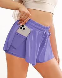 Wsirmet Womens Flowy Athletic Shorts 2 in 1 Workout