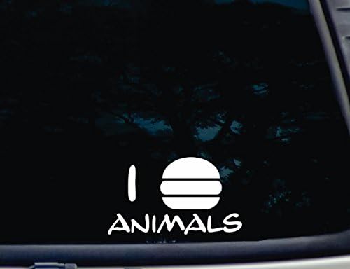 I Eat Animals - 6 1/2" x 3 3/4" die cut vinyl decal for windows, cars, trucks, tool boxes, laptops, MacBook - virtually any hard, smooth surface