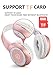 Bluetooth Headphones Over Ear, Hi-Fi Stereo Wireless Headset, Foldable, Soft Memory-Protein Earmuffs, Built-in Mic and Wired Mode for PC/ Cell Phones/ TV (Blue)