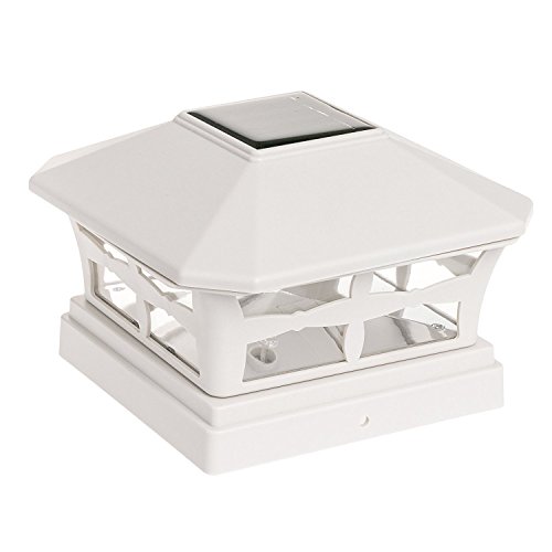 2 Pack Solar Power Garden Sun Light 5"x5" Post Cap Light (Off White)