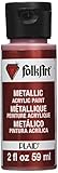 FolkArt Metallic Acrylic Paint in Assorted Colors (2 oz), 657, Regal Red