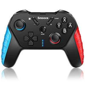 Smooce Nintendo Switch Controller,Wireless Switch Pro Controller met 6-assige Gyro verstelbare Turbo Dual Vibration…