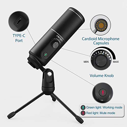 USB Computer Microphone, CMTECK XM520 Recording Mic for PC Laptop