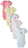 Gerber Baby-Girls Newborn Flower 5 Pack Onesies, Flower, 6-9 Months