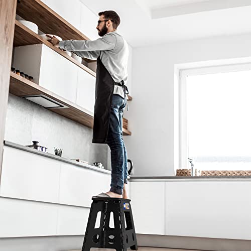 ACKO Folding Step Stool 16 Inch Stool 400 LB Weight Capacity Plastic