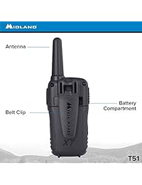 Midland - X-TALKER T51VP3, 22 canales FRS Walkie Talkie hasta 28 Mile gama de radio de dos vías, 38 códigos de privacidad, NOAA alerta meteorológica (paquete de pares) (negro/naranja), Paquete de 3, 3 paquete de, Negro/Anaranjado