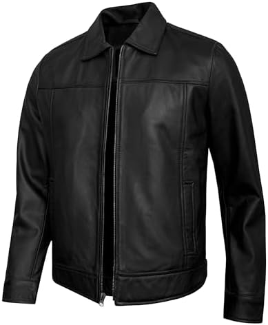 Decrum Black Leather Jacket Men - Men's Leather Jackets | [1103531