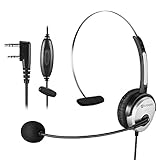 Arama PTT MIC Headphone Headset w/ Adjustable Band for Baofeng UV-5R BF-480 666S Kenwood TK-208 TK-220 TK-240 KPG27D TH-D7 Radios.