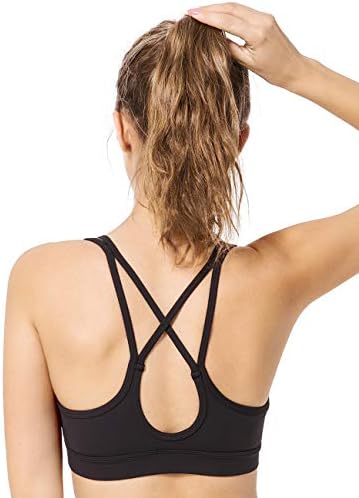 Yvette Women’s Yoga Wear, No Sway Sports Bra, Wireless, Bra Top, Padded, Cross Back, Yoga Bra