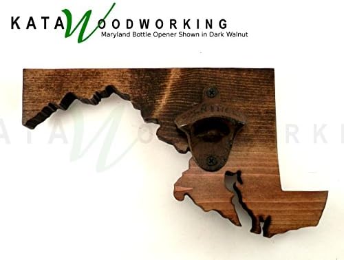 Maryland Shaped Wood Cut-out Bottle Opener - Wall Mount - Handmade
