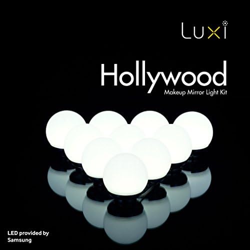Crystal Vision LUXI Vanity Mirror Light Kit - Hollywood Style DIY Natural LED Light Bulbs (10 Bulb)