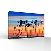 Canvas Wall Art The Palms Under The Sunset Canvas Prints Home Artwork Decoration for Living Room,Bedroom - 12x18 inches