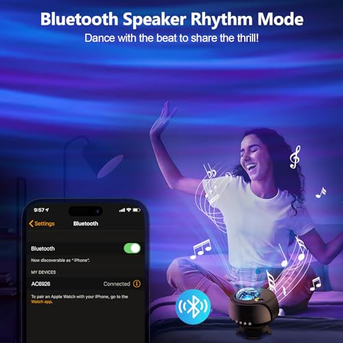 The Largest Coverage Area Galaxy Lights Projector 2.0, FLITI Star Projector, with Changing Nebula and Galaxy Shapes Night Light