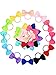 Bememo 50 Pieces Baby Girls Bow Elastic Ties Ponytail Holders Tiny Soft Rubber Bands for Baby Kids (1.8 inch)