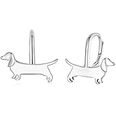 Kokoma Cute Dachshund Dog Hoop Earrings 925 Sterling Silver Pet Animal Puppy Huggie Hoops Small Earrings Statement Christmas Hoops Minimalist Ear Jewelry for Women