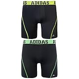 adidas Men's Sport Performance Climacool 9-Inch Midway Underwear (2-Pack), (Black/Solar Yellow)/(Black/Flash Green), X-Large