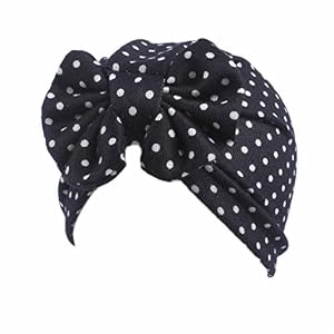 Image of Qhome Baby Girls Vintage Big Bow Stretch Turban Girl Bow Beanie Cap Headbands 18 Colors
