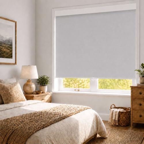 Amgo Cordless Blackout Roller Shades for Home,Grey, 22" W x 72" H at Amazon