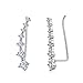Yolmina Ear Cuff Climber Earrings 7 CZ Cubic Zirconia Crawler Earrings S925 Sterling Silver Hypoallergenic Earring with Gift Box