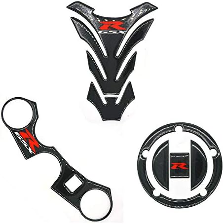 Motorcycle GSX-R Tank Cap Pad Front End Upper Top Clamp Carbon Sticker Decal For Suzuki GSXR600 GSXR750 GSXR000 Hayabusa (a set)