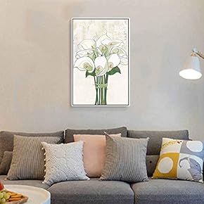 Floating Framed Canvas Wall Art for Living Room, Bedroom Vintage Flower Canvas Prints for Home Decoration Ready to Hang - 16x24 inches