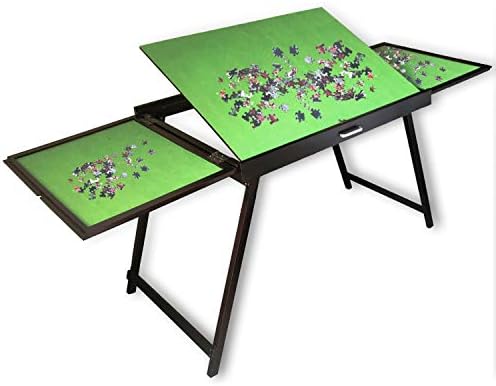 Wooden Fold-and-Go Jigsaw Table-Collapsible Jigsaw Puzzle Table and Storage System Puzzle Accessories - Set Up Puzzle Fun Anywhere