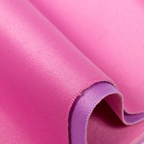 KYOETSU Women's Long Obi Belt for Yukata Kimono Plain Reversible (Pink/Lavender)
