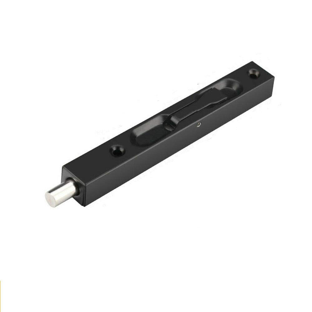 SUPERTOOL Security Door Guard, 1pc Steel Bolt Lock Retro Action Flush Latch Slide Steel Bolt Lock（Black-6"）