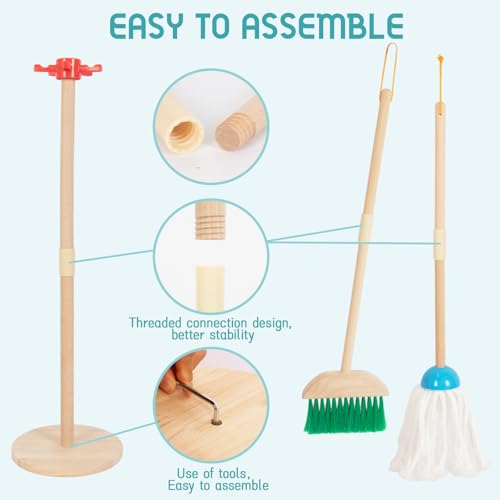 Kids Cleaning Set, Housekeeping Play Broom Set for Toddlers 3-8 photo 12