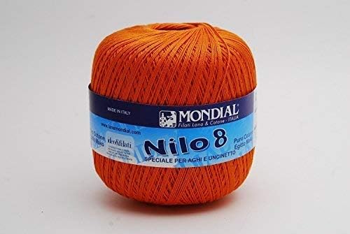 Mondial NILO Egyptian Cotton Prints Crochet Thread/Yarn Size 8-122 Orange