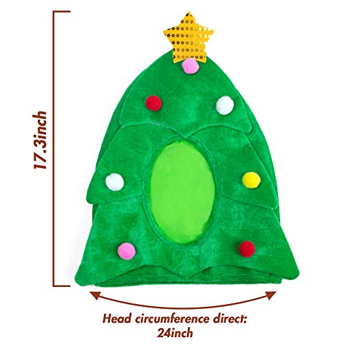 DomeStar Christmas Tree Hat with 7PCS Ornaments, Funny Christmas Hat, Novelty Santa Hat Holiday Them - //coolthings.us
