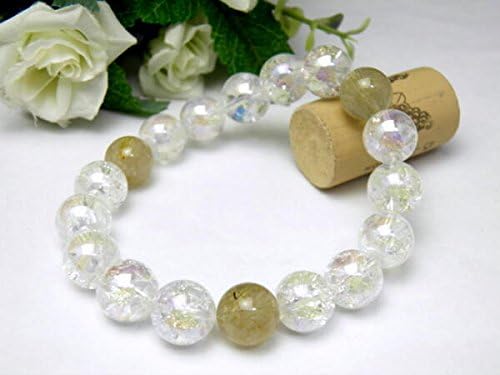 Amazon Co Jp オーロラクラッシュレインボー 12mm玉 ルチルクォーツ ブレスレット 金運 風水 パワーストーン ジュエリー