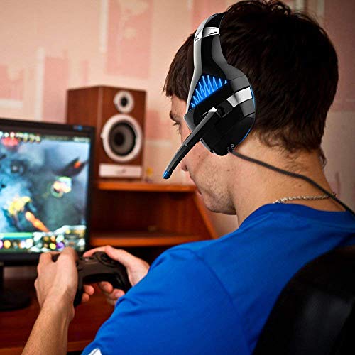 Gaming Headset,Proslife Game Headset with LED Lighting 3.5mm Surround Sound Noise Cancelling Microphone for Laptop, Desktop, MAC, Xbox, PS4, Phone Tablet