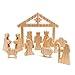 Unfinished Wooden Nativity Scene Set, DIY Christmas Decoration Crafts (11 Pieces)