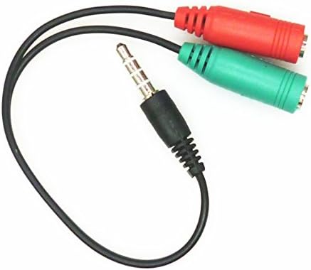 ビューティーライフ【Beauty Life®】イヤホン端子(3.5mm・4極)ケーブル ステレオミニ(メス)マイク入力(メス) 1TO2