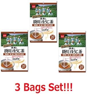 [3 Packs!!!] Tetra Bag Kagegawa (Shizuoka,Japan) made Roasted Green Tea Tea Bag (1 Bag 10 Pcs Included) 100% Tea Leaf From Japan