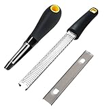 Zestkit Micro Lemon Zester Grater Potato Peeler Kitchen Set, Sharp Stainless Steel Blade, for Cheese, Vegetables, Fruit, Chocolate, Ginger, Garlic with Plastic Cover, Dishwasher Safe