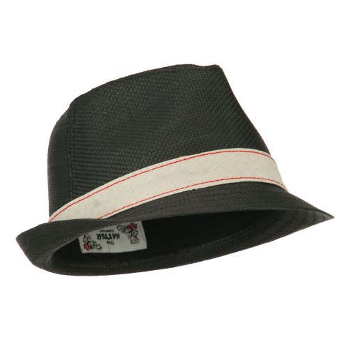 Jute Band Fedora - Black OSFM