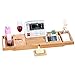 HEALIFTY Bathtub Tray - Craft Bamboo Bath Caddy Tray Retractable Bath Bridge Table Storage Rack Shelf Tablet Holder for Bed, Laptop, Reading