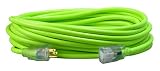 Southwire 02578SW000X 12/3 50-Foot Neon Outdoor Extension Cord (Bright Green)