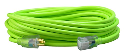 Southwire 02578SW000X 12/3 50-Foot Neon Outdoor Extension Cord (Bright Green)