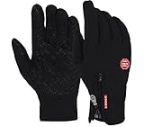 Cido Winter Gloves ,Outdoor Sports Wind stopper WaterProof Cold Weather Touch Screen Gloves for Women Men (M-(3.34-3.54