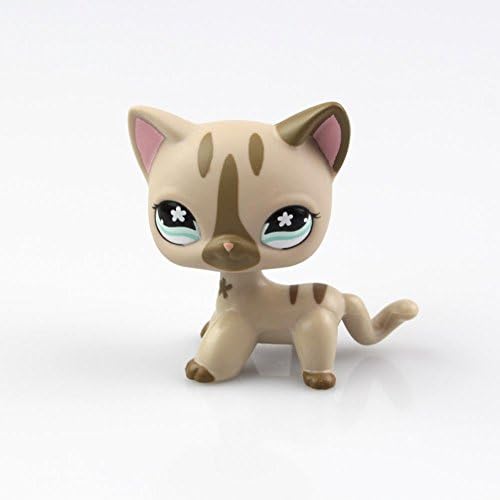 Jagder 1PC LPS Cat Toy Kids Children Rare Littlest Pet Shop Cream Tan Brown Short Hair Cat (C Color)